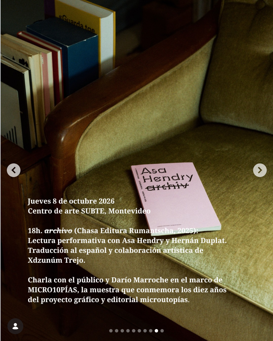 Lectura performativa de «archiv» con Asa Hendry y Hernán Duplat